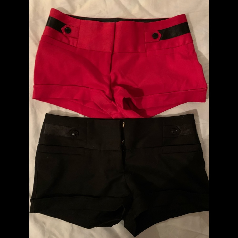 G by guess red/black shorts and denim juicy shorts